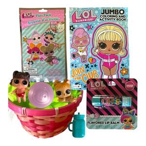 LOL Surprise Gift Basket – Dolls, Coloring Book, Play Pack & Lip Balm for Kids
